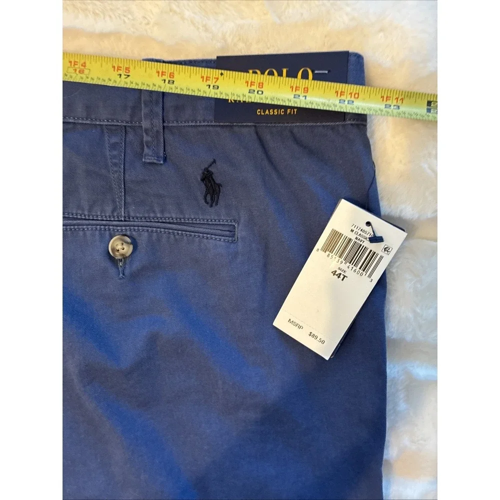 Polo Ralph Lauren Shorts Mens 44T Navy Classic Fit Chino Flat Front Cotton 11